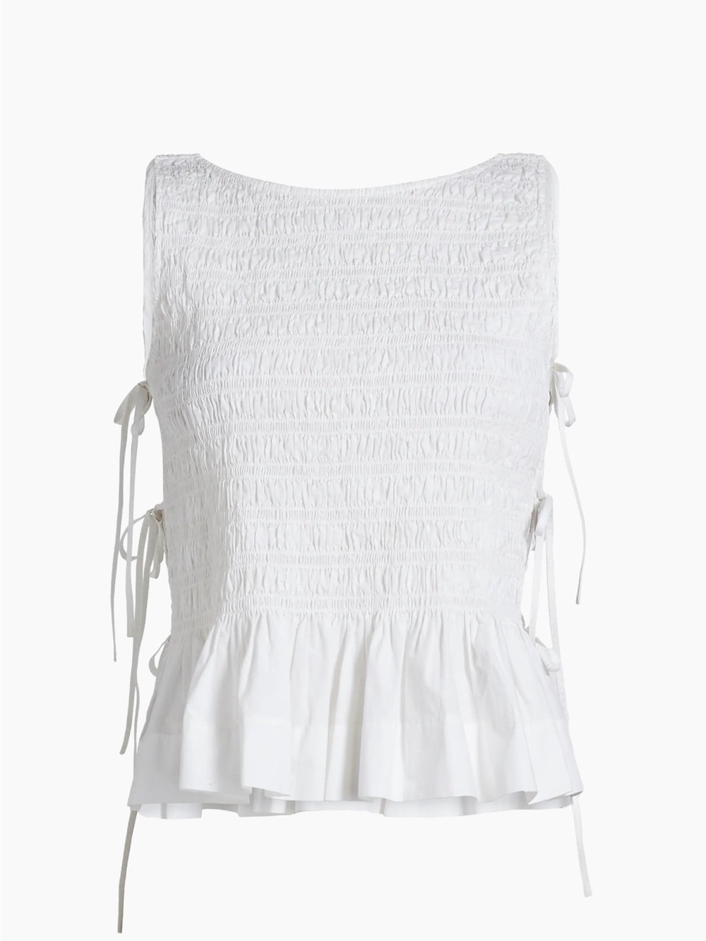 Ganni Smocked Cotton Poplin Tank Size 38/M